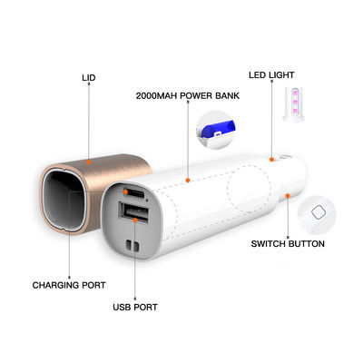 2000mAh UV Sterilization Machine , Ultraviolet Uv Light Sanitizer Lamp